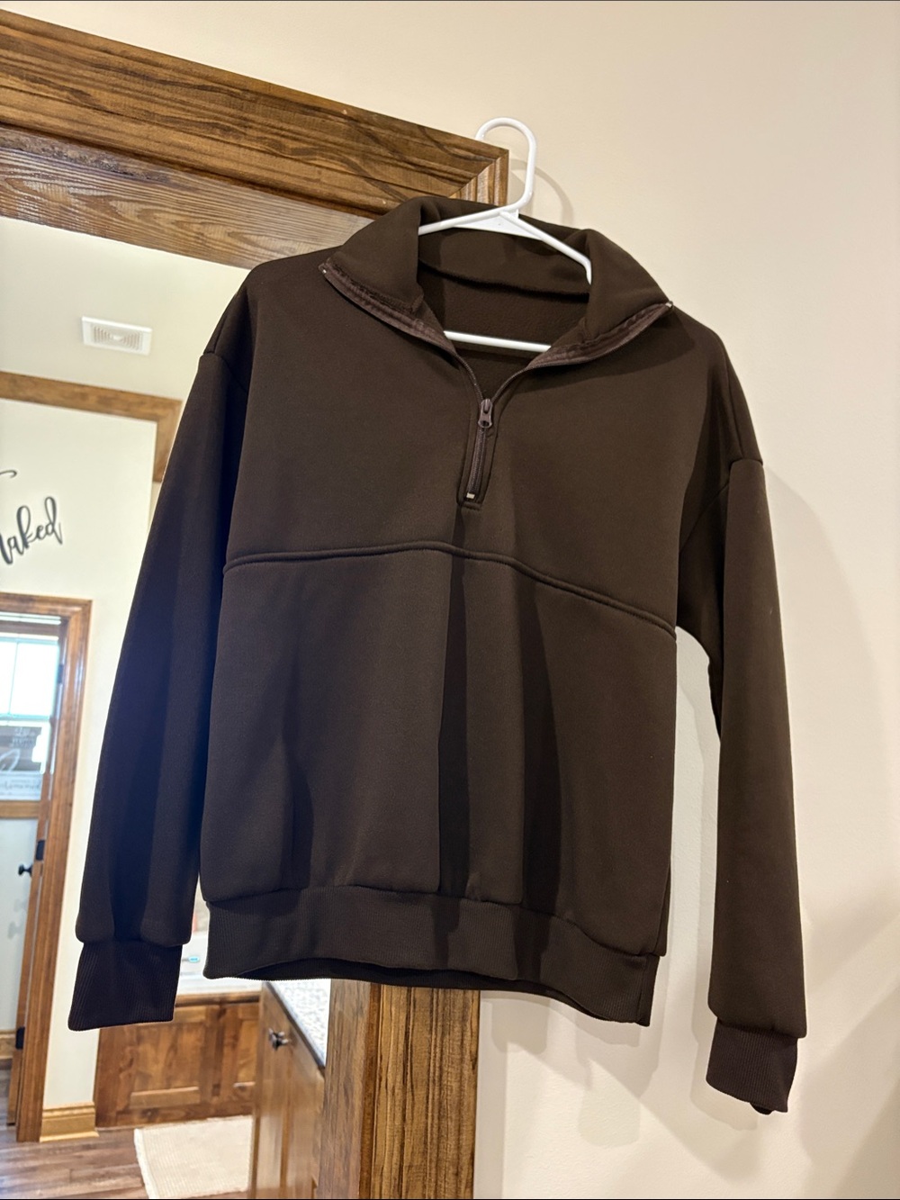 Half-Zip Pullover Sweater - Brown